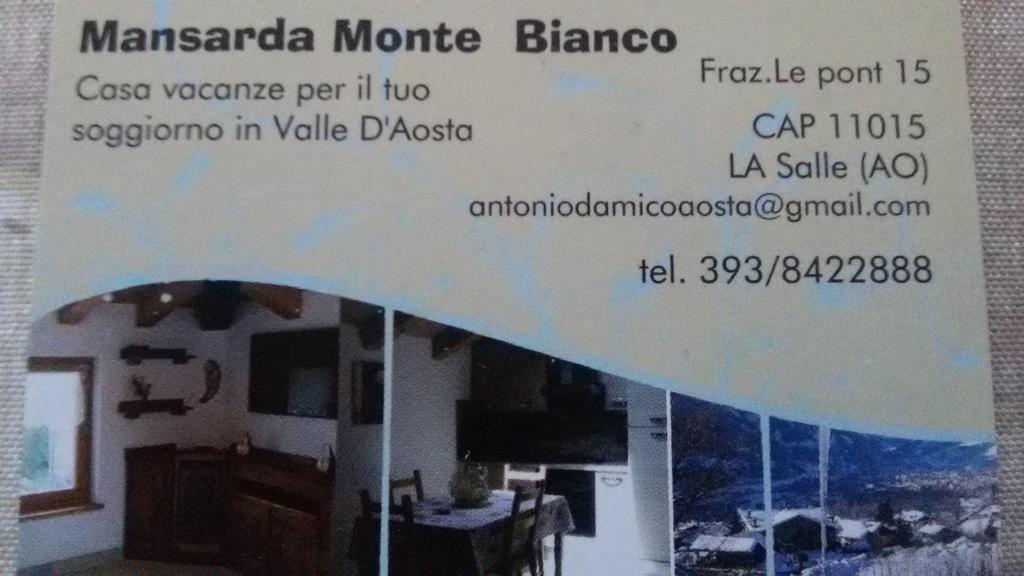Ferienwohnung Mansarda Monte Bianco La Salle Exterior foto